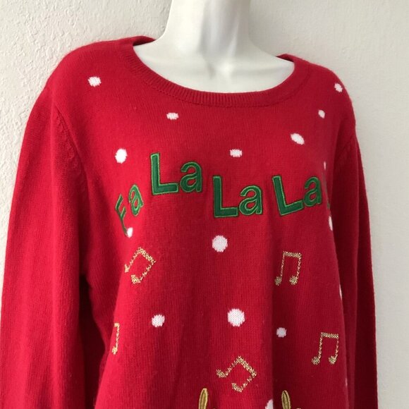 FA LA LA LA LA REINDEER UGLY HOLIDAY TIME SWEATER - Picture 5 of 9